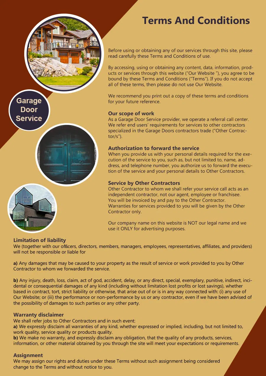 5 Star Garage Doors Austin, TX 512-575-3343 - terms6